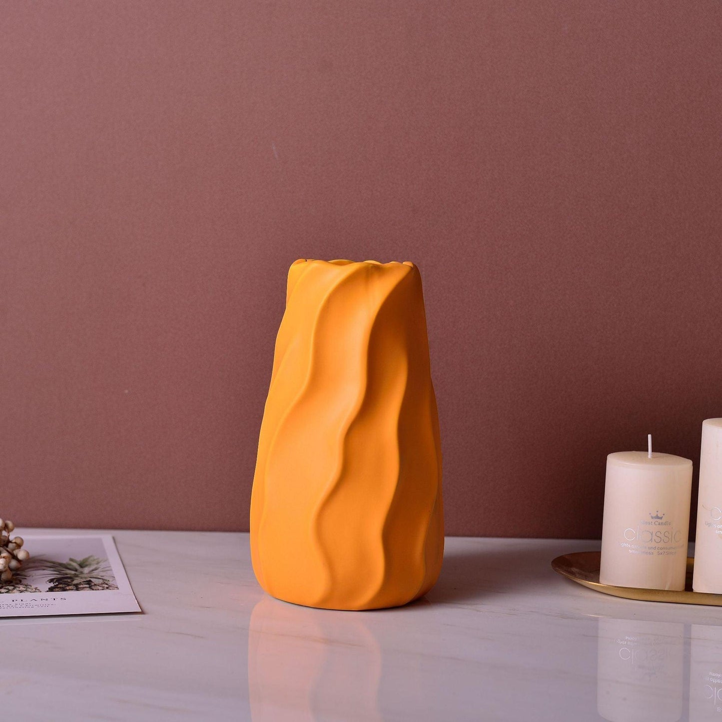 White Green Yellow Red Ceramic Vase Three-piece Set Home Decoration Vase Crafts Ornaments - Pacisia