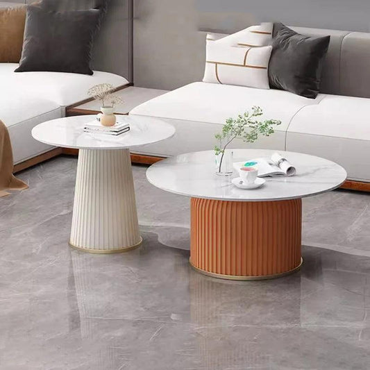 white luxury coffee tables modern aesthetic premium minimalist coffee tables marble effect glam cabeceros home furniture - Pacisia