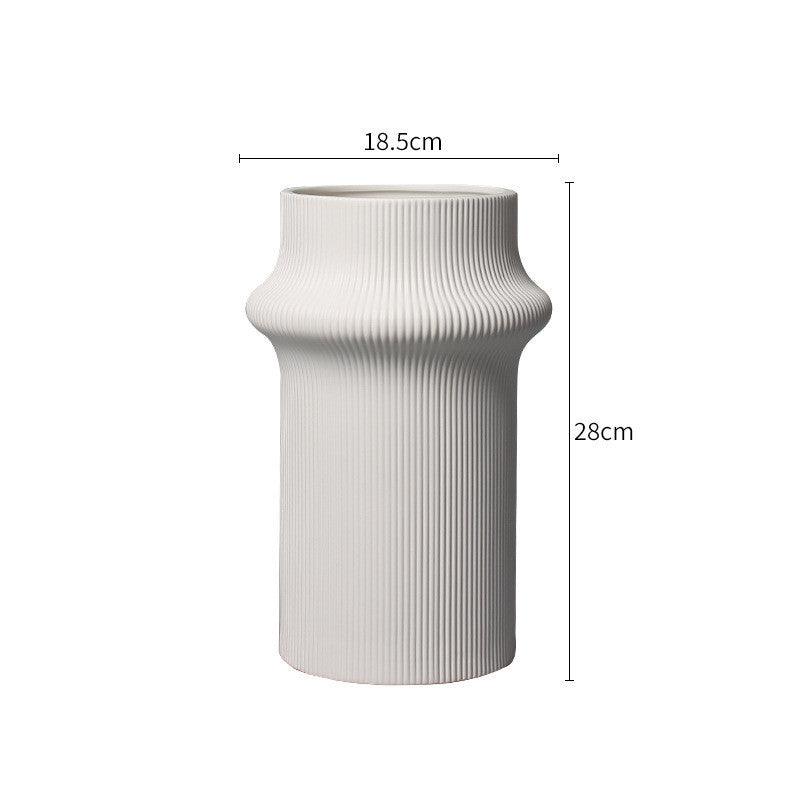 White Modern Simple Bamboo Ceramic Vase Ornaments - Pacisia