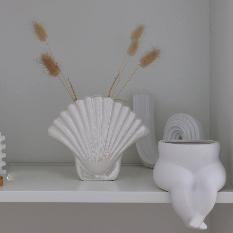 White Pearl Shell Vase Home Decoration - Pacisia