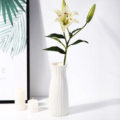 White Porcelain Vase Simple Modern Style Floor-to-ceiling Tall Vase - Pacisia