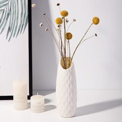 White Porcelain Vase Simple Modern Style Floor-to-ceiling Tall Vase - Pacisia