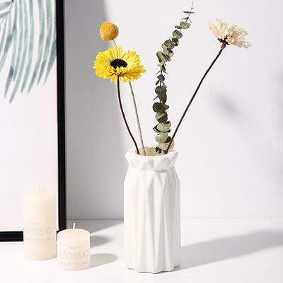 White Porcelain Vase Simple Modern Style Floor-to-ceiling Tall Vase - Pacisia