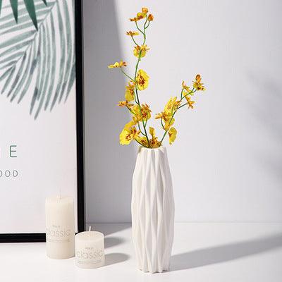 White Porcelain Vase Simple Modern Style Floor-to-ceiling Tall Vase - Pacisia