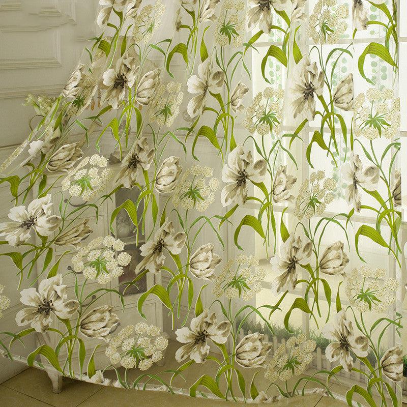 White Striped Yarn Translucent Curtain For Bedroom - Pacisia