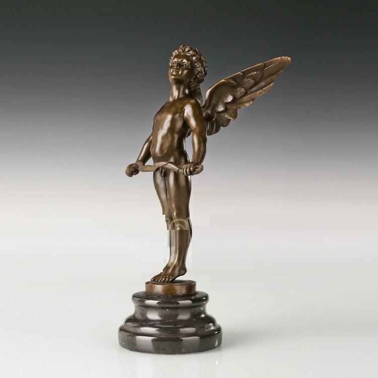 Winged Cupid Bronze Sculpture - Pacisia