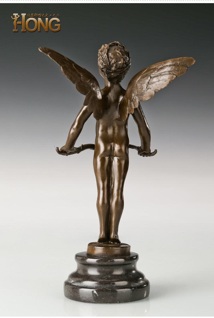 Winged Cupid Bronze Sculpture - Pacisia