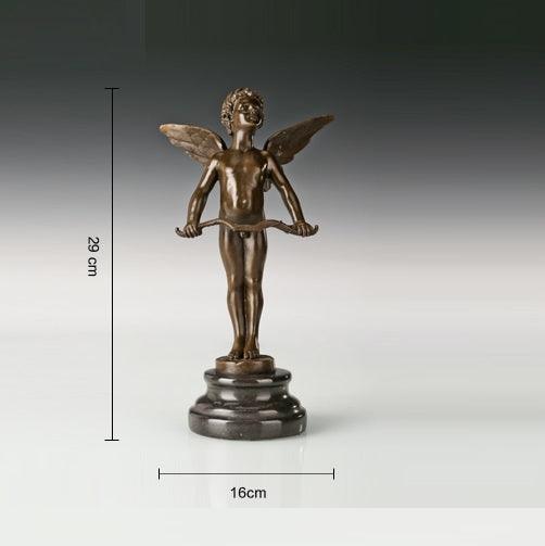 Winged Cupid Bronze Sculpture - Pacisia