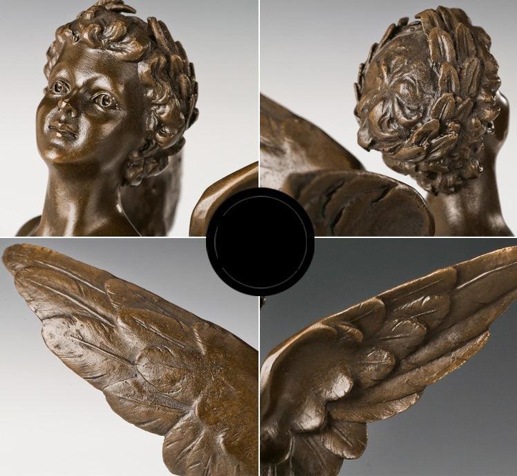 Winged Cupid Bronze Sculpture - Pacisia