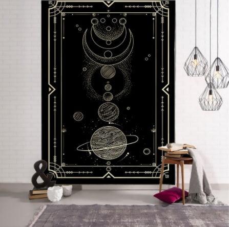 Witchcraft Tarot Tapestry Wall Hanging Black - Pacisia