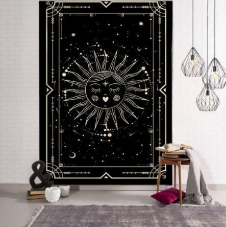 Witchcraft Tarot Tapestry Wall Hanging Black - Pacisia