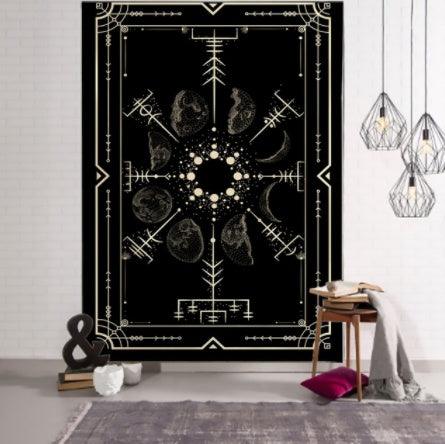 Witchcraft Tarot Tapestry Wall Hanging Black - Pacisia