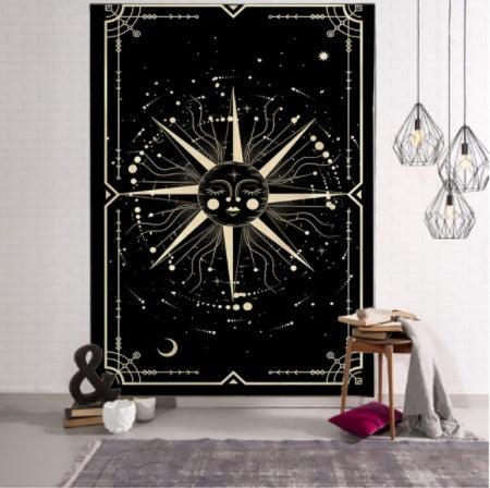 Witchcraft Tarot Tapestry Wall Hanging Black - Pacisia