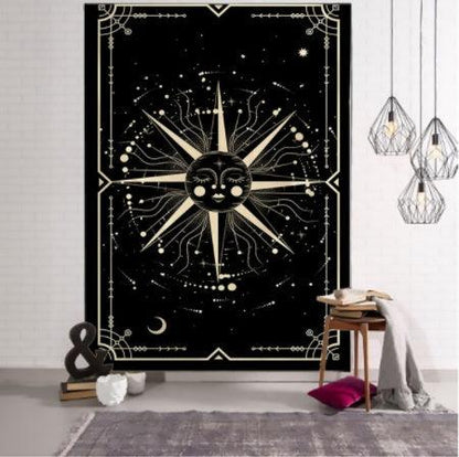 Witchcraft Tarot Tapestry Wall Hanging Black - Pacisia