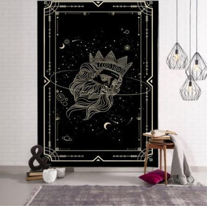 Witchcraft Tarot Tapestry Wall Hanging Black - Pacisia