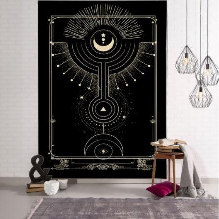 Witchcraft Tarot Tapestry Wall Hanging Black - Pacisia