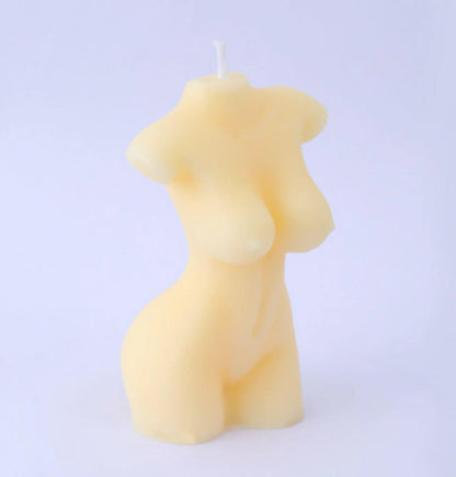 Women's Nude Body Candle - Modern Home Decor with White Freesia Scent - Pacisia