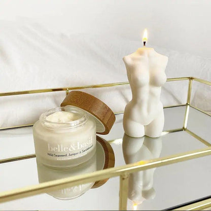 Women's Nude Body Candle - Modern Home Decor with White Freesia Scent - Pacisia