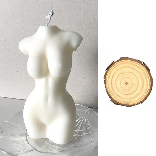 Women's Nude Body Candle - Modern Home Decor with White Freesia Scent - Pacisia