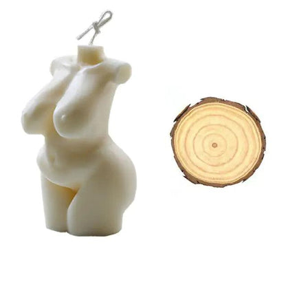 Women's Nude Body Candle - Modern Home Decor with White Freesia Scent - Pacisia