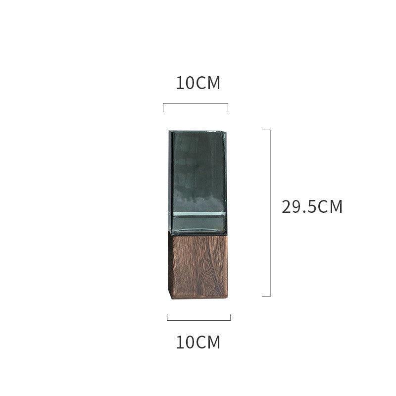 Wood Color Tansparent Glass Vase Combination Flower Arrangement - Pacisia