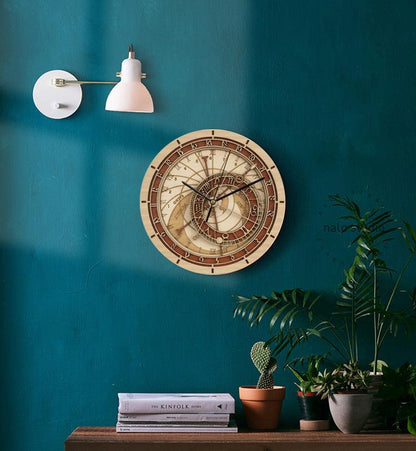 Wooden Astronomical Clock Creative Living Room Wall Clock Quartz Clock - Pacisia