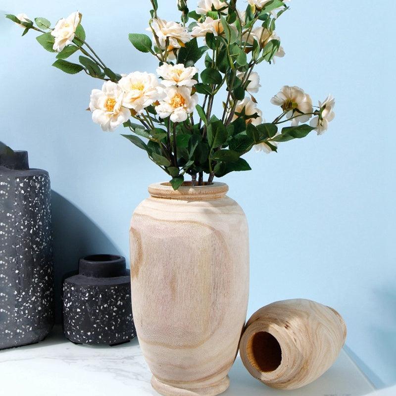 Wooden Vase Decoration Living Room Solid Wood Tableware Vase Decoration Home Decoration - Pacisia