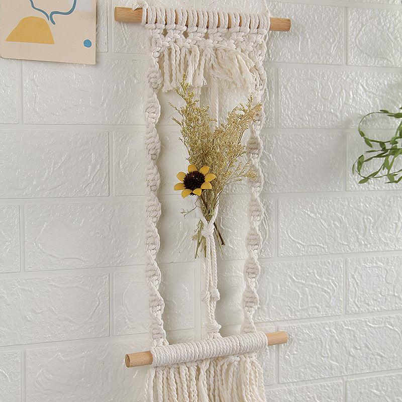 Woven Tapestry, Cotton Rope, Wall Hanging And Dried Flower Decoration - Pacisia