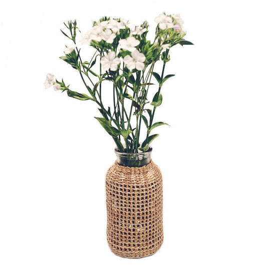 Xuxing Craft Straw Glass Dried Flower Vase - Pacisia