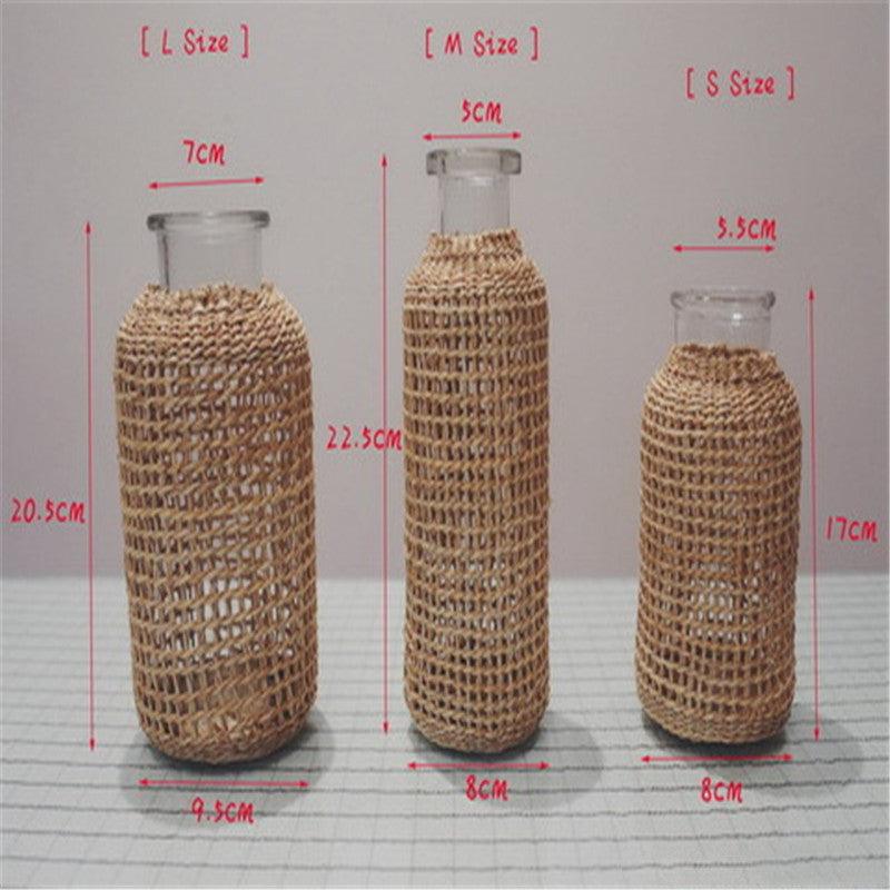 Xuxing Craft Straw Glass Dried Flower Vase - Pacisia