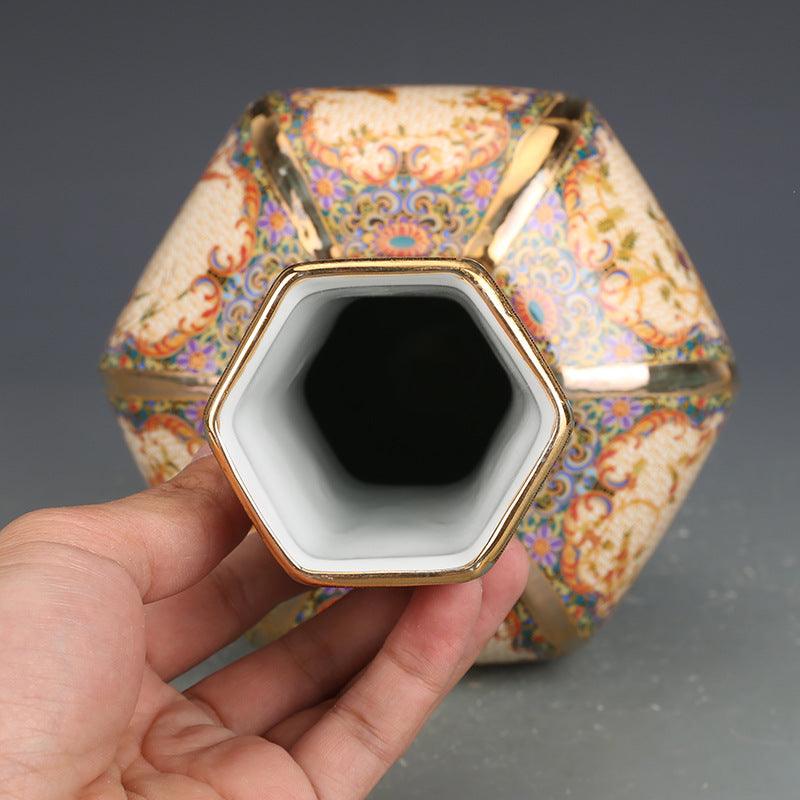 Yongzheng Enamel Colored Celestial Globe Vase Antique Porcelain - Pacisia