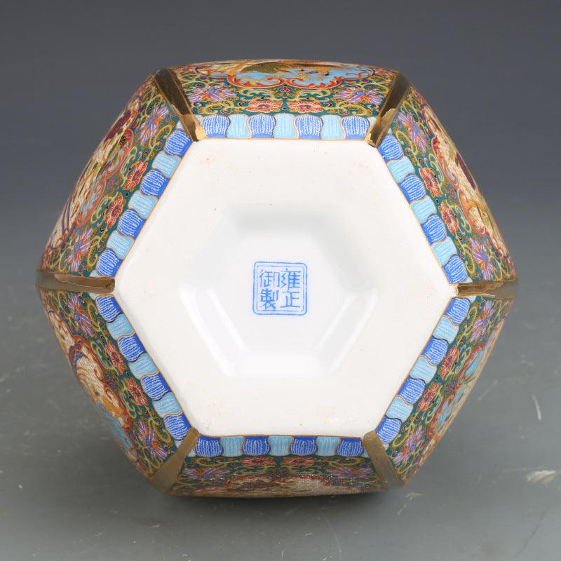 Yongzheng Enamel Colored Celestial Globe Vase Antique Porcelain - Pacisia