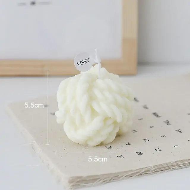 Handmade Wool Ball Shaped Scented Candle - Aromatherapy & Home Decor - Pacisia