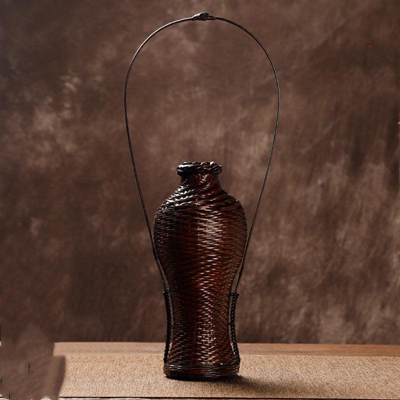 Zen Handmade Bamboo Vase Retro Japanese New Chinese Flower - Pacisia