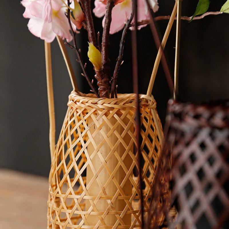 Zen Handmade Bamboo Vase Retro Japanese New Chinese Flower - Pacisia