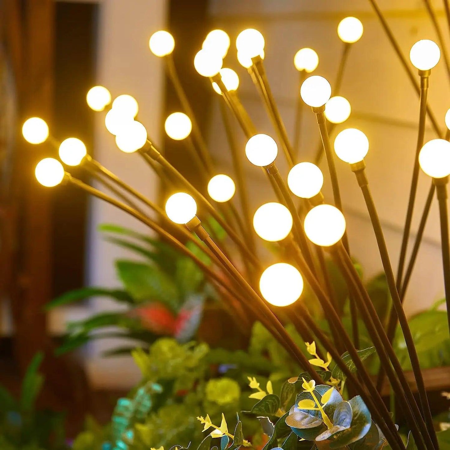 8 LED Solar Garden Lights Powered Firefly Lights Outdoor Waterproof Vibrant Garden Lights for Patio Pathway Decoration,Warm - Pacisia