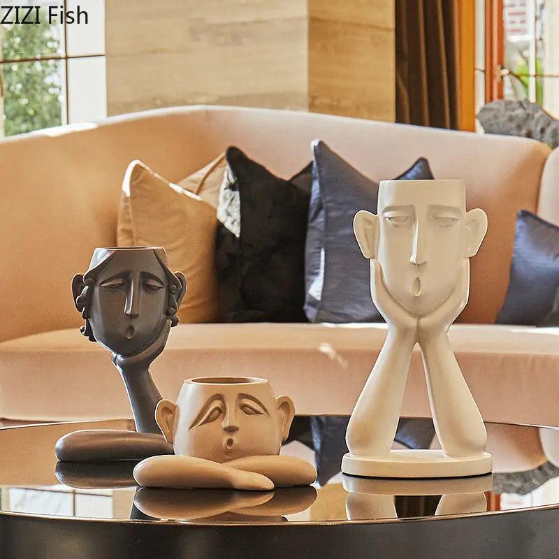 Abstract Figure Statue Vases - Pacisia