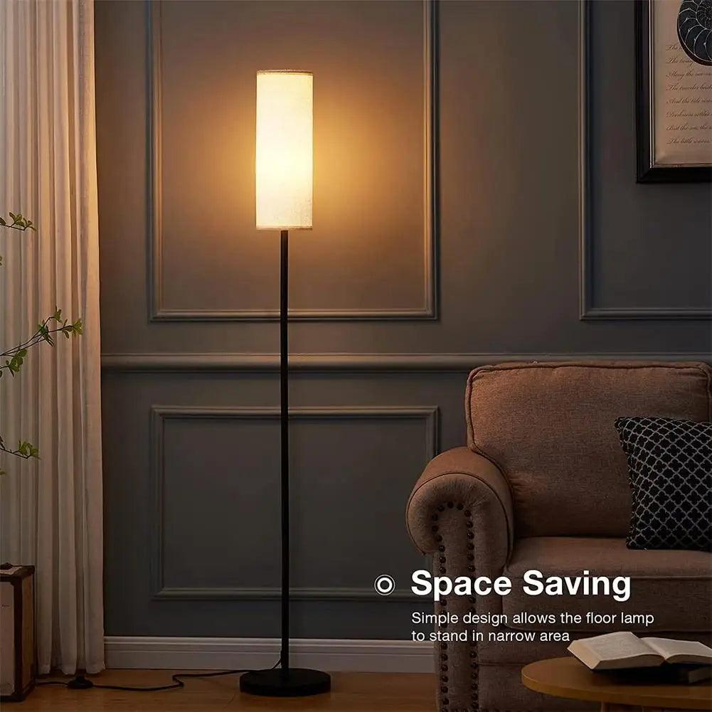 LED Floor Lamp With E27 Light Bulb Linen Lampshade For Decoration Bedroom Living Room Office Indoor Lighting Standing Light - Pacisia