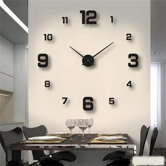 DIY Wall Clock 40cm/16'' Frameless Modern 3D Wall Clock Mirror Sticker Clock for Home Office Hotel Restaurant School Decoration - Pacisia