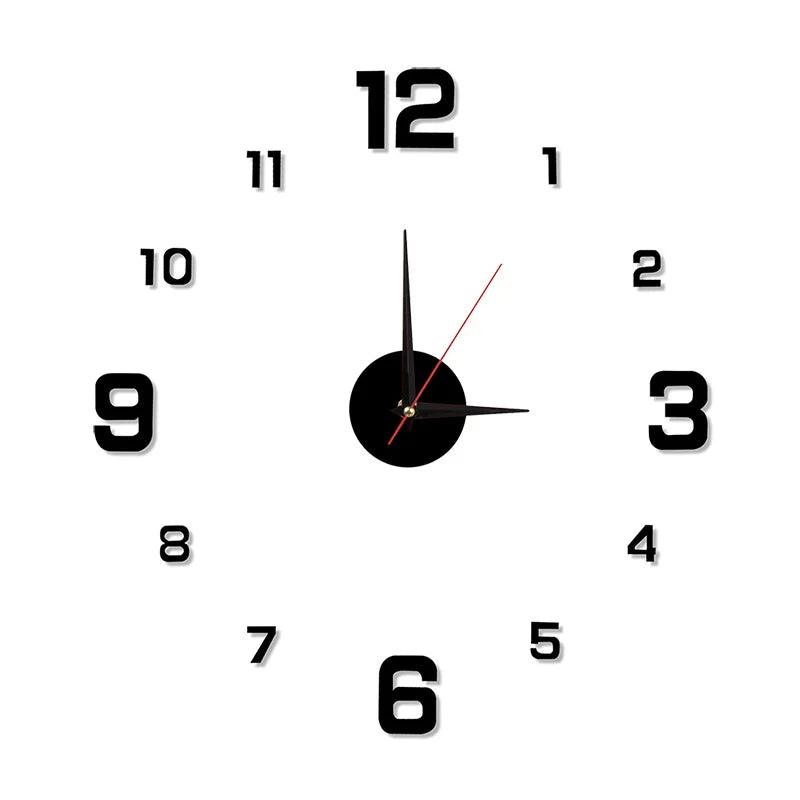 DIY Wall Clock 40cm/16'' Frameless Modern 3D Wall Clock Mirror Sticker Clock for Home Office Hotel Restaurant School Decoration - Pacisia
