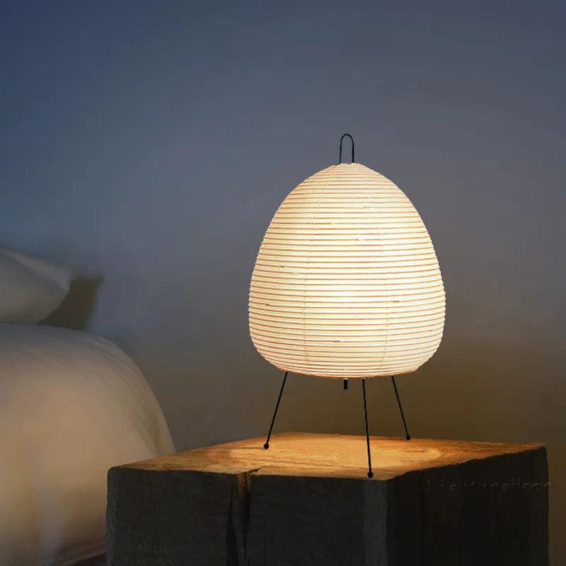 Japanese Design Akari Wabi-sabi Yong Table Lamp Printed Rice Paper Lamp Bedroom Desktop Decoration Table Lamp Drop Shipping - Pacisia