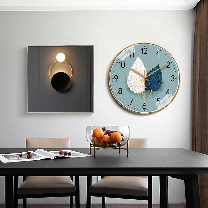 Modern Simple Punctuality Quartz Wall Clock Light Shadow Geometric Design Silent Movement Living Room Bedroom Decor Pendant - Pacisia