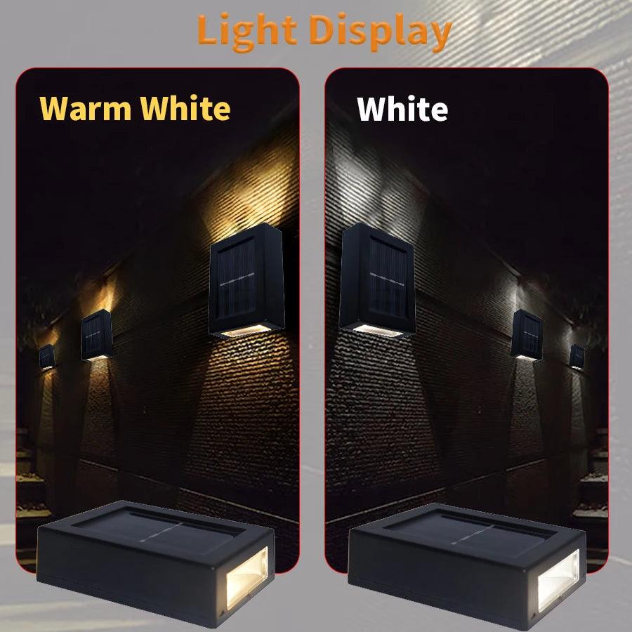 Outdoor Solar Wall Lamp LED Solar Wall Washer Light Waterproof Up and Down Luminous Lighting For Garden Street Landscape Decor - Pacisia