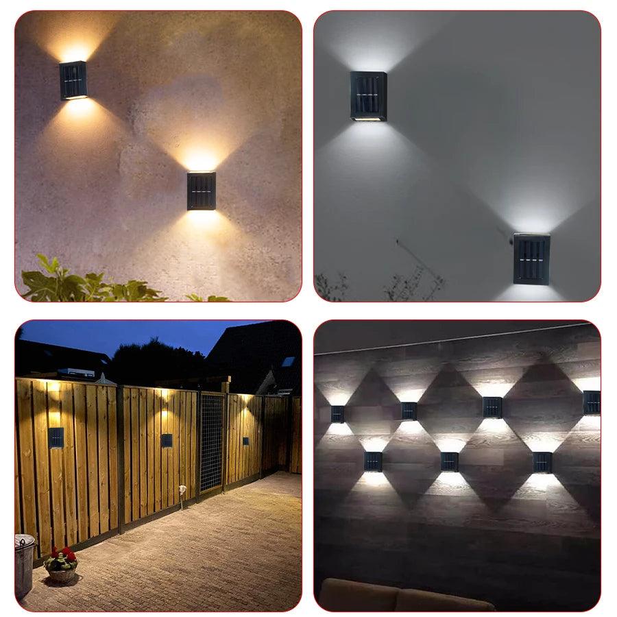 Outdoor Solar Wall Lamp LED Solar Wall Washer Light Waterproof Up and Down Luminous Lighting For Garden Street Landscape Decor - Pacisia