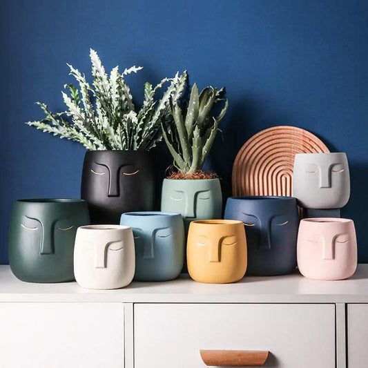 Ceramic Face Living Room Vase - Pacisia