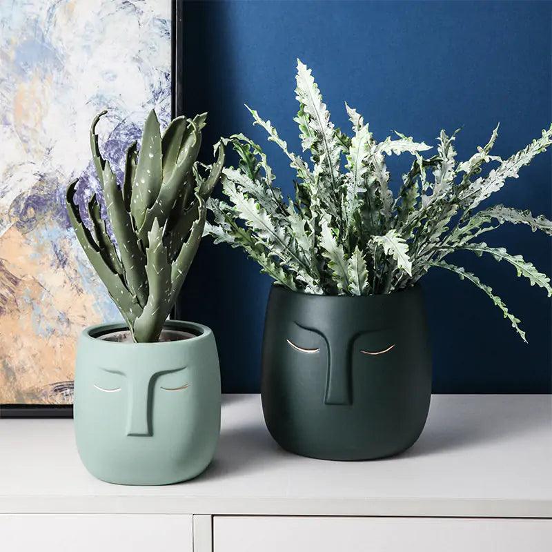 Ceramic Face Living Room Vase - Pacisia