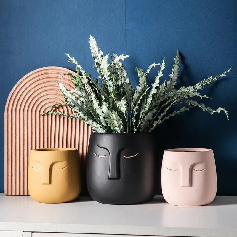 Ceramic Face Living Room Vase - Pacisia