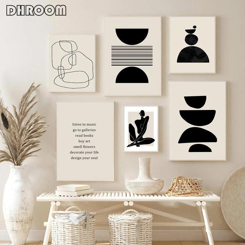 Abstract Bohemian Wall Art Poster Boho Canvas Paintings on The Wall Picture for Living Room Interior Painting Room Decoration - Pacisia