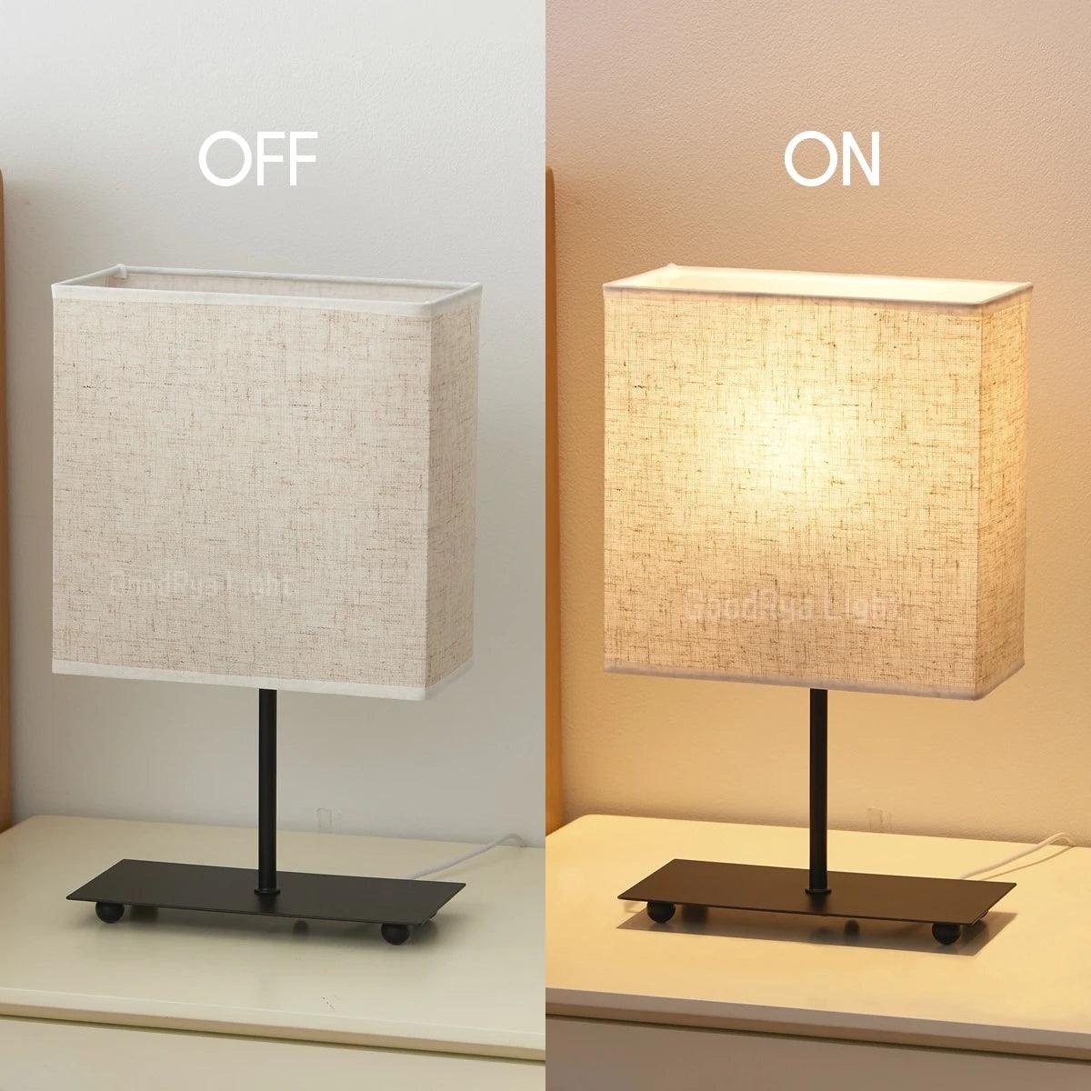 USB Dimmable Japanese Fabric Retro Desktop Table Lamp, Bedside Light  Bedroom Creative Decorative Lamp Reading Books Lighting - Pacisia